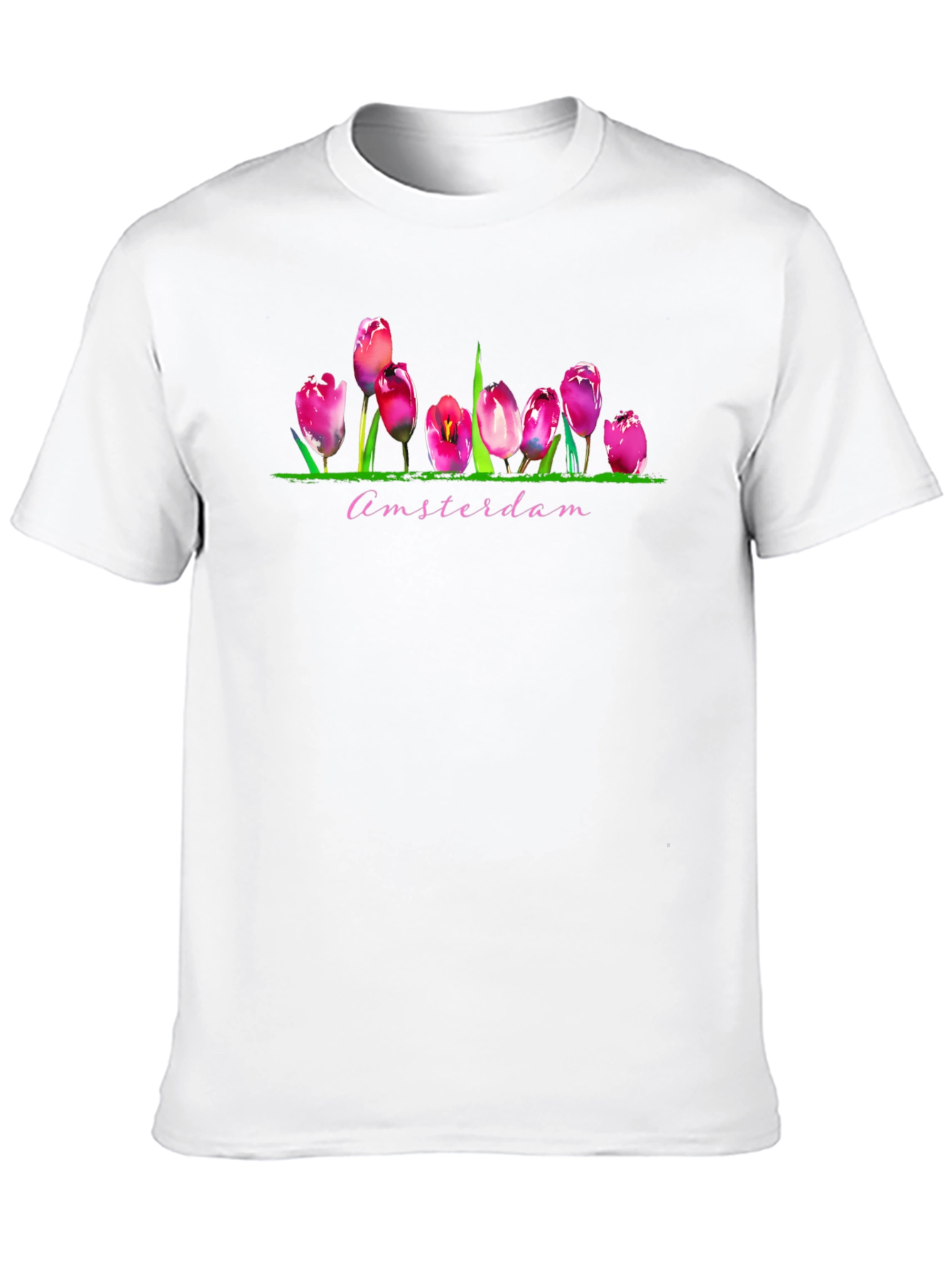 Amsterdam Tulip Graphic Print Mens Black T-Shirt