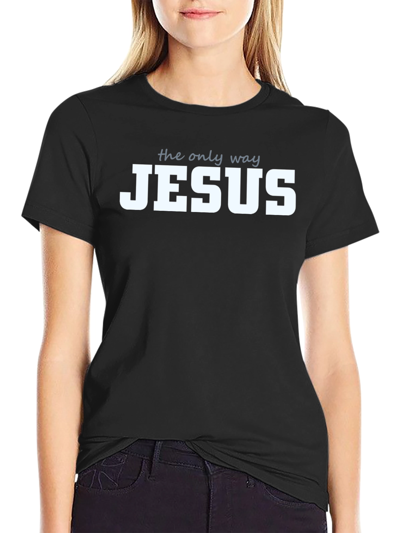 The Only Way Jesus Christian T-Shirt Black