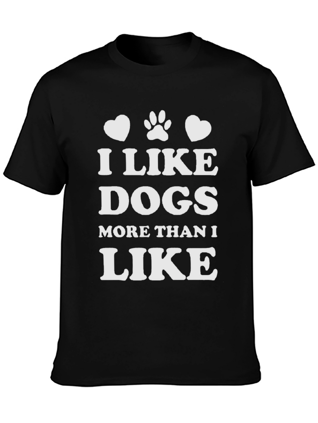 I Like Dogs T-Shirt - Black Cotton Blend