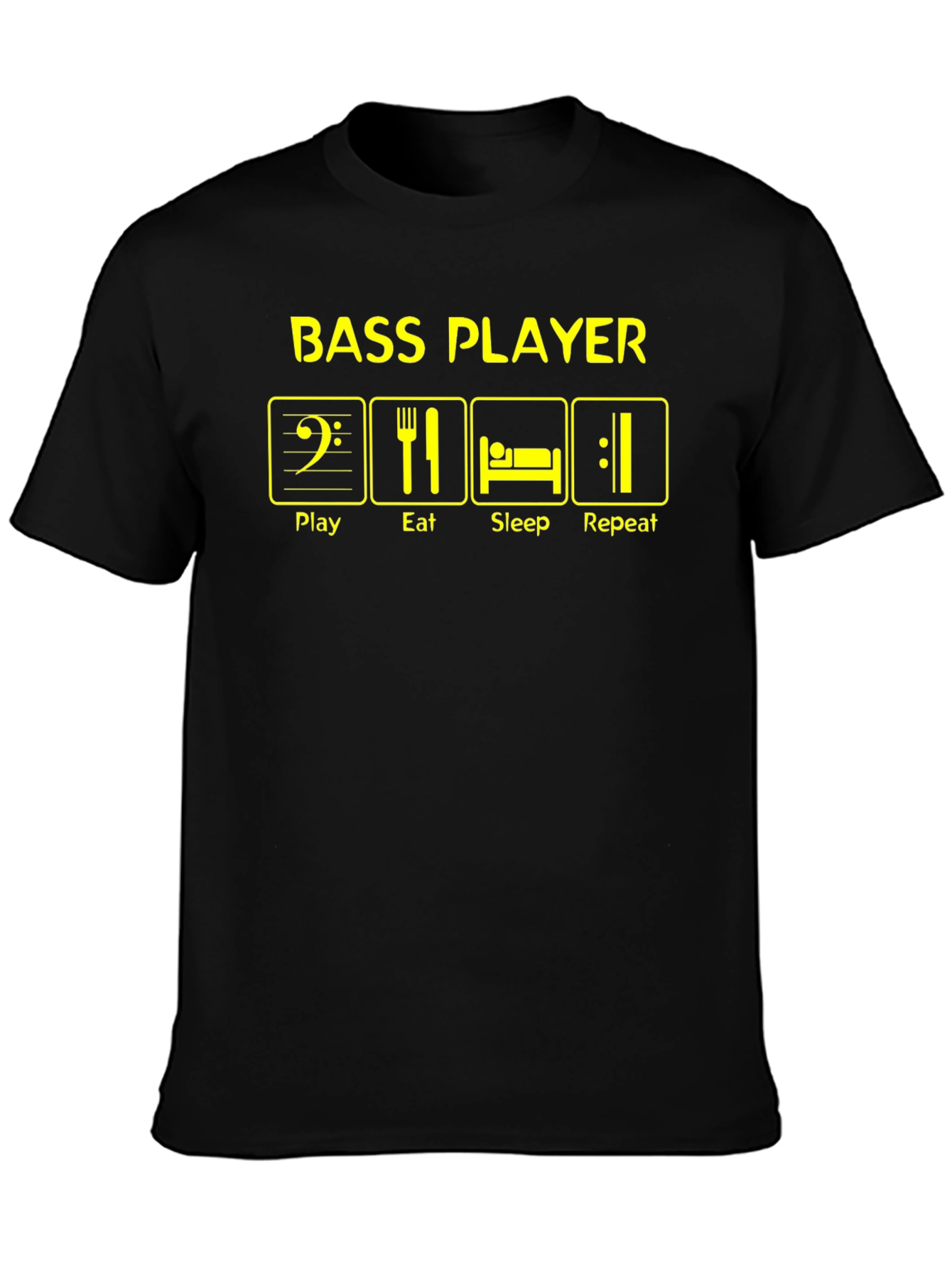 Bass Player Play Eat Sleep Repeat Graphic T-Shirt