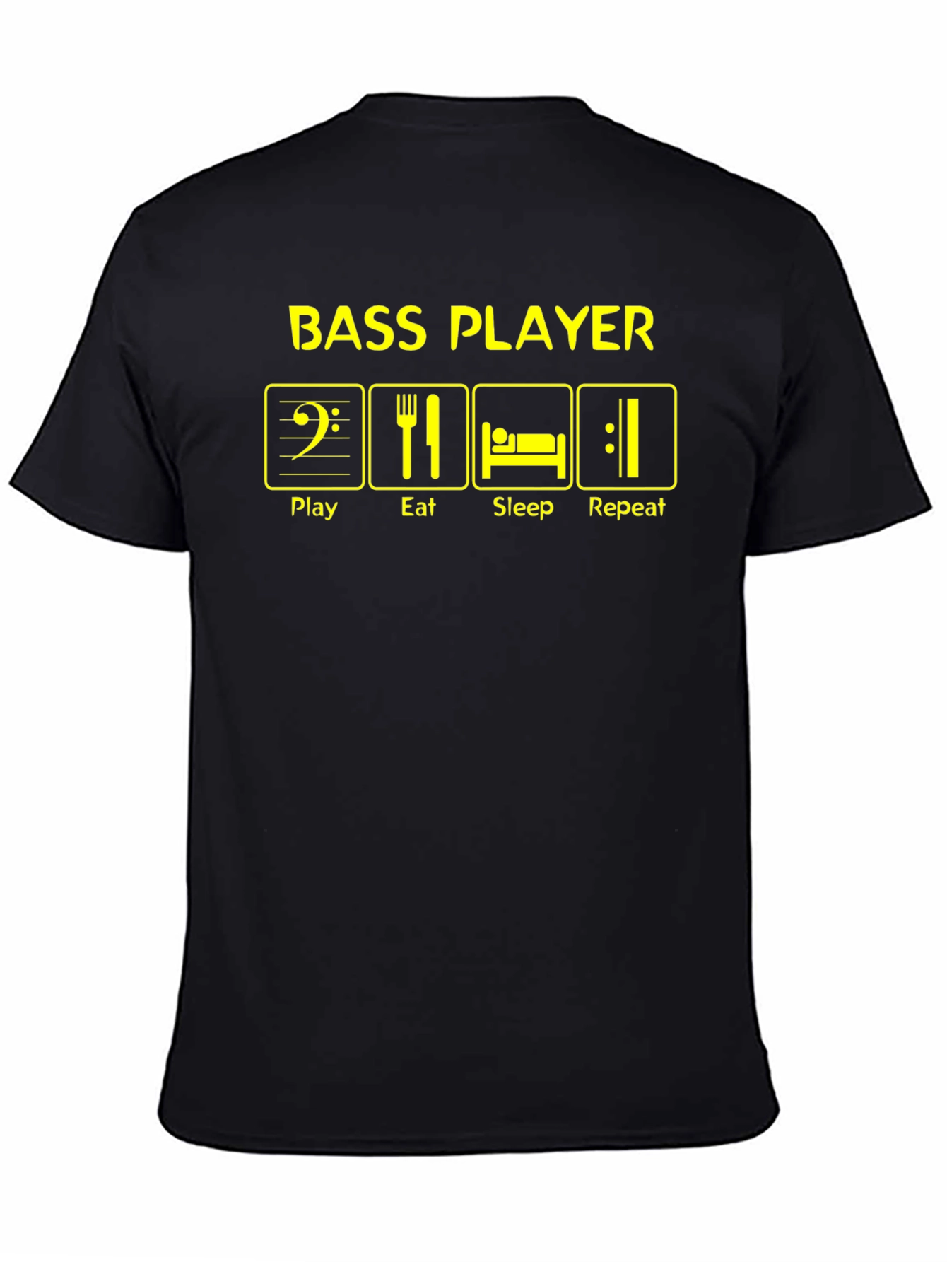 Bass Player Play Eat Sleep Repeat Graphic T-Shirt
