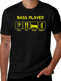 Bass Player Play Eat Sleep Repeat Graphic T-Shirt
