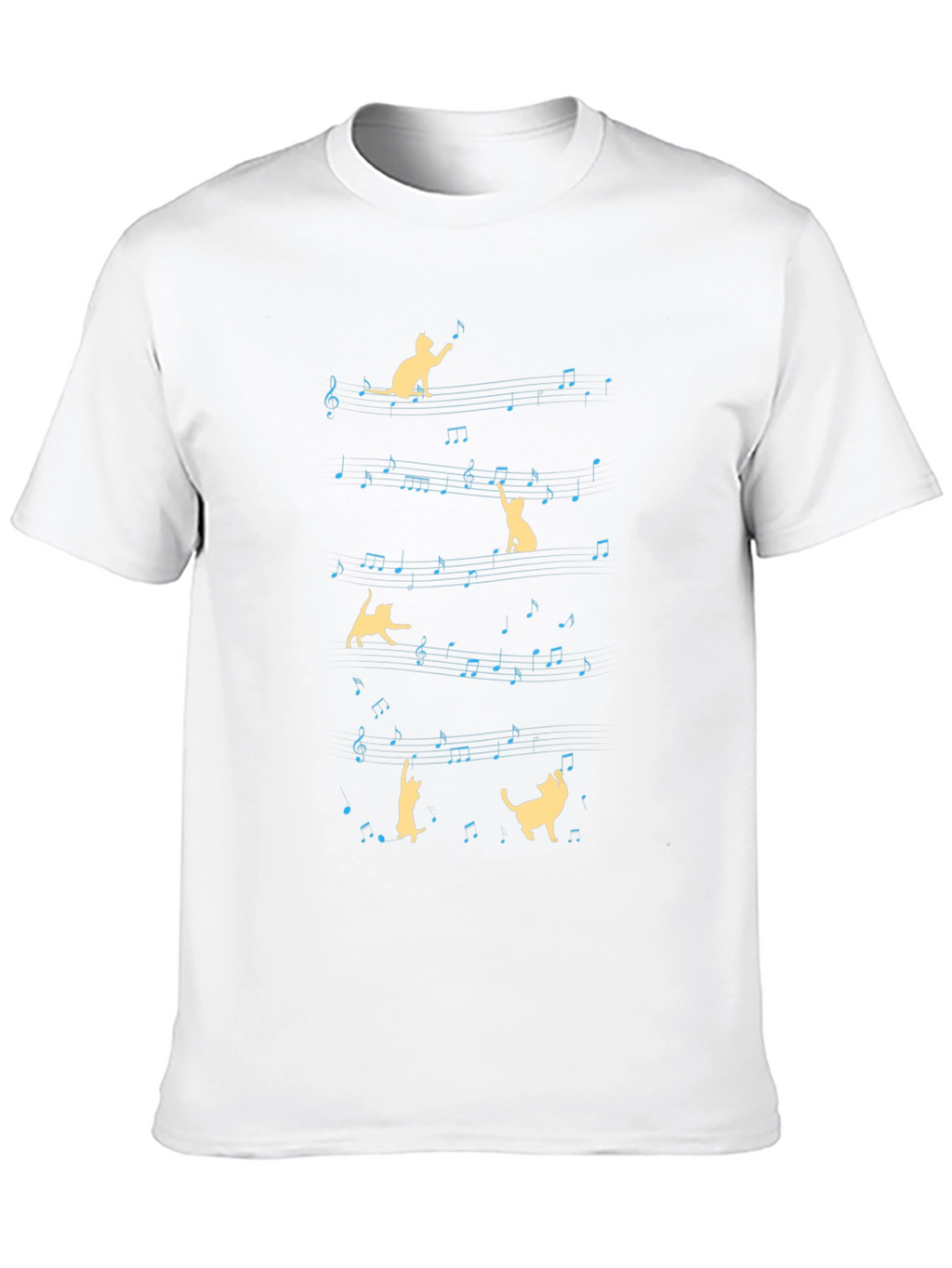 Musical Cat T-Shirt - Mens Black Tee