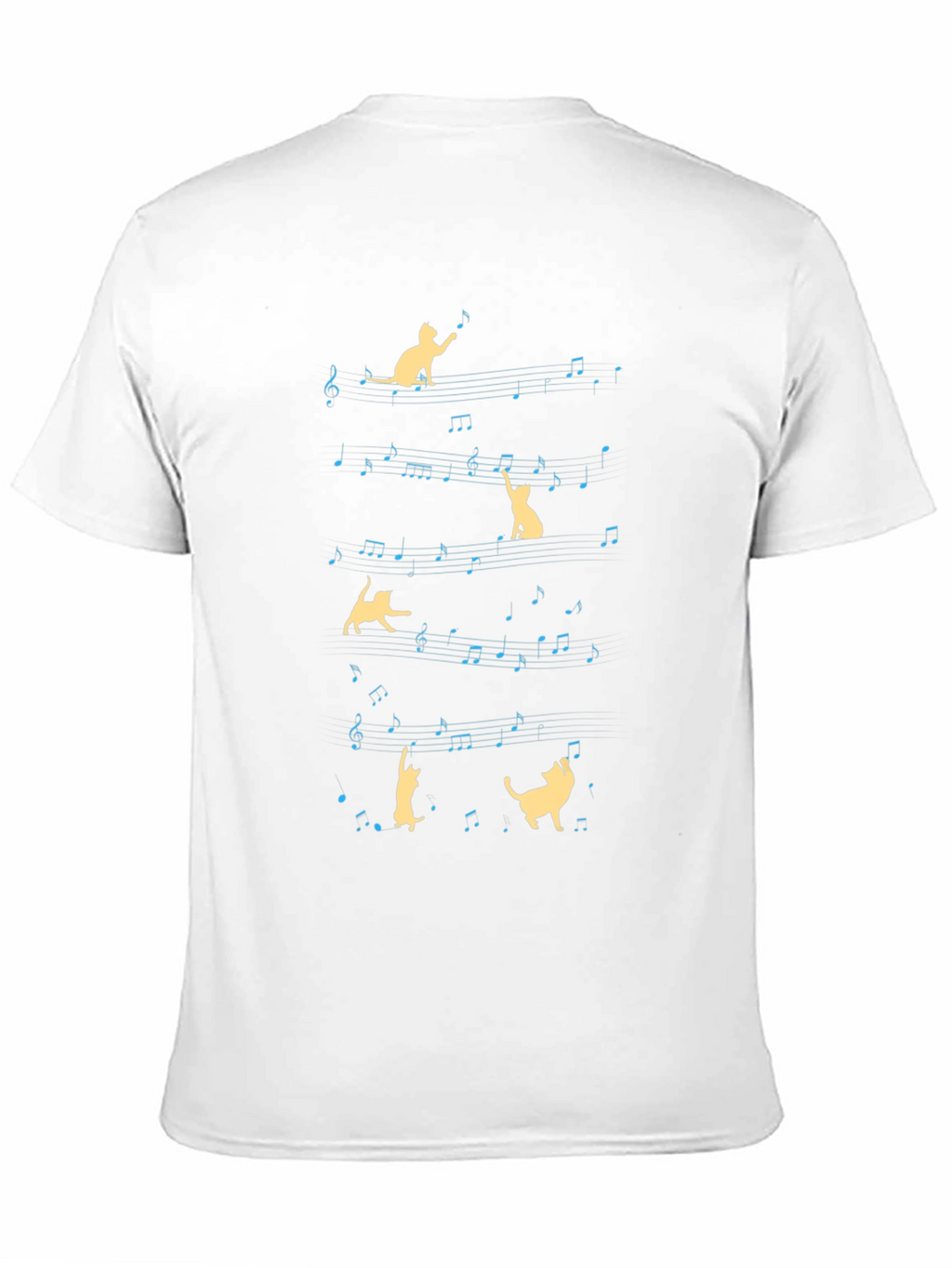 Musical Cat T-Shirt - Mens Black Tee