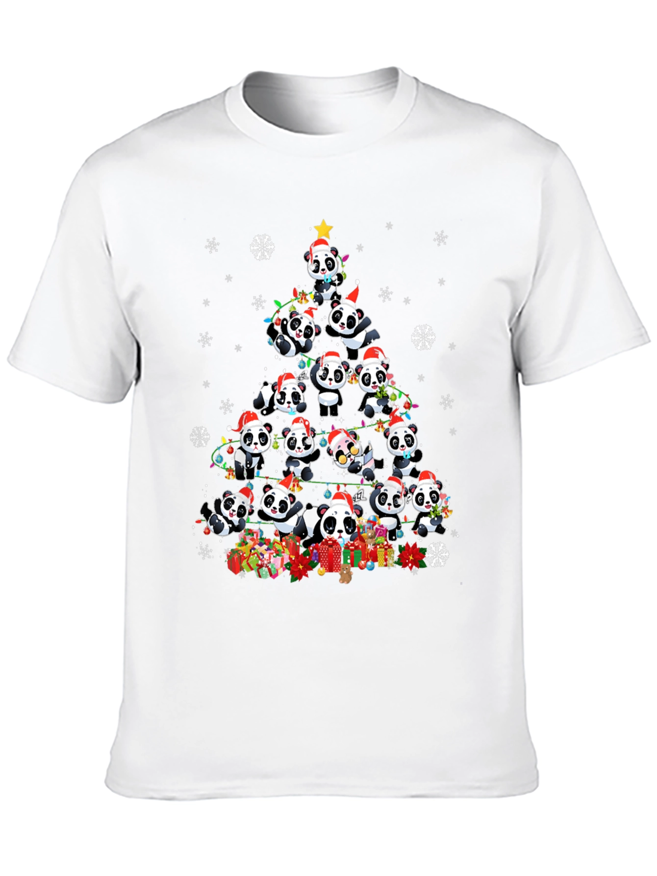 Panda Christmas Tree Graphic Tee - Holiday Style