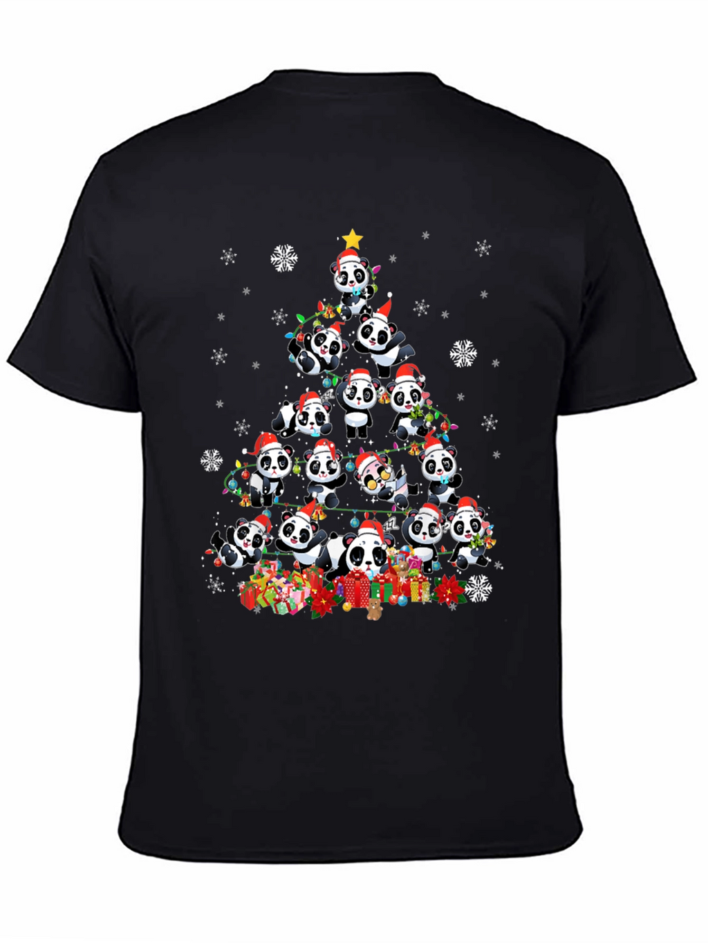 Panda Christmas Tree Graphic Tee - Holiday Style
