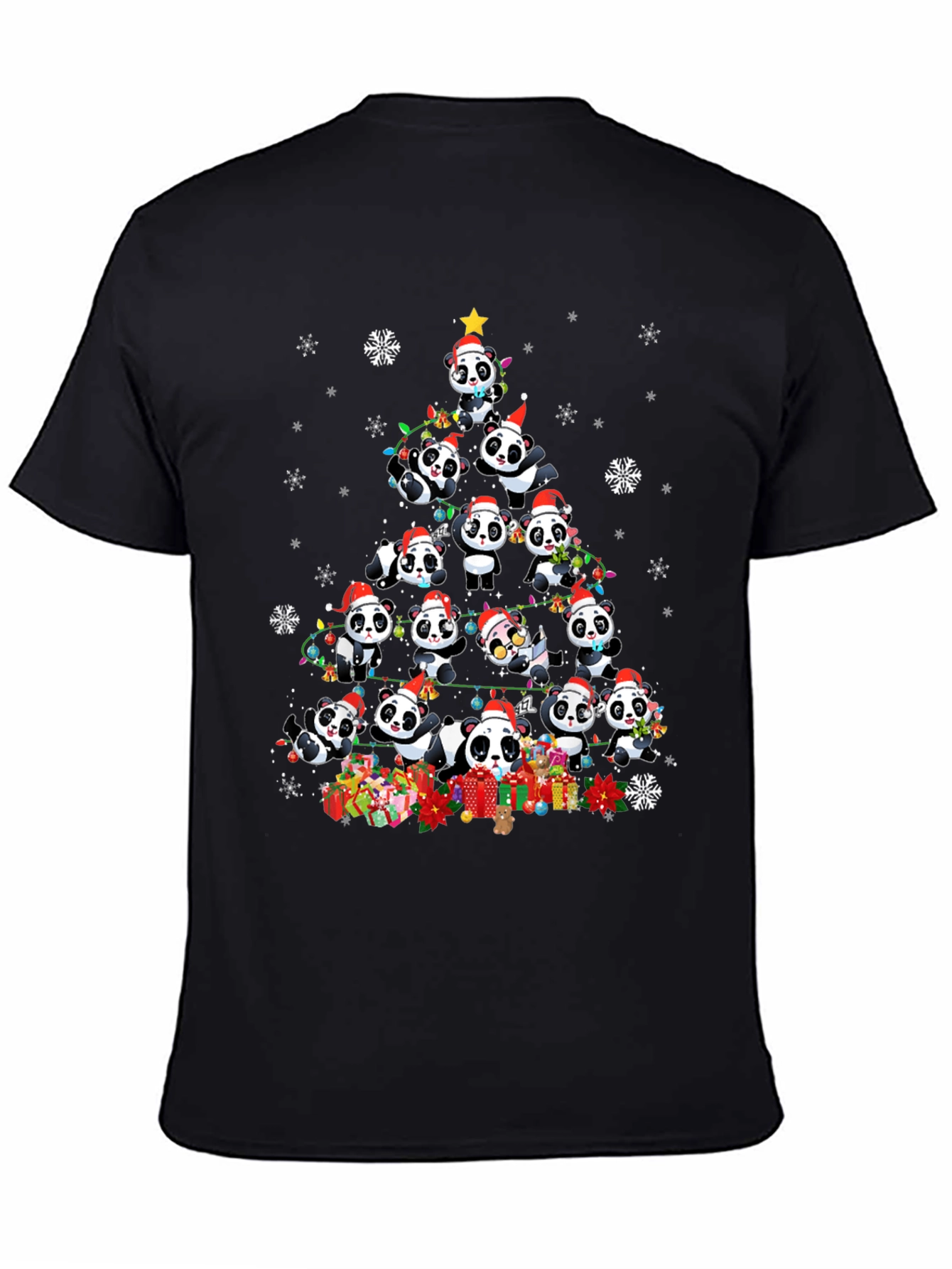 Panda Christmas Tree Graphic Tee - Holiday Style