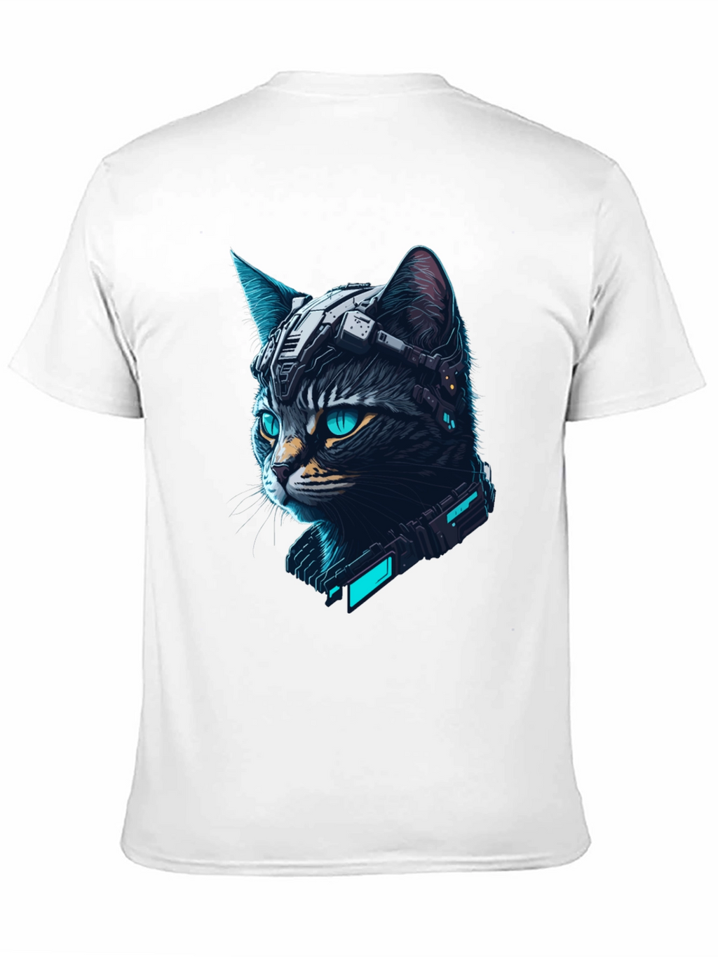 Cyberpunk Cat T-Shirt - Futuristic Feline Tee