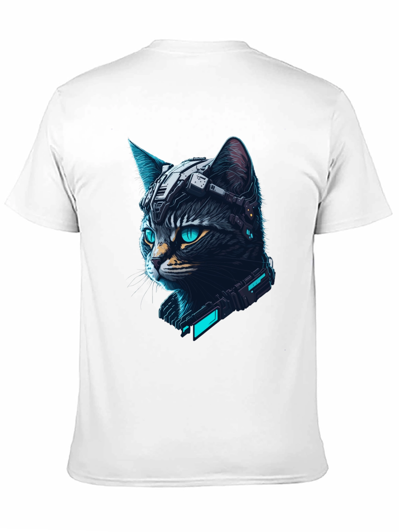 Cyberpunk Cat T-Shirt - Futuristic Feline Tee