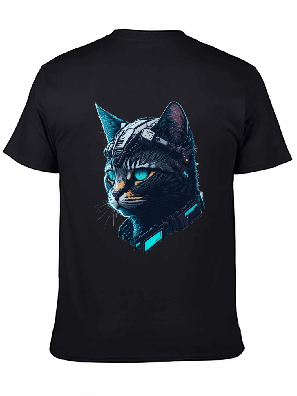 Cyberpunk Cat T-Shirt - Futuristic Feline Tee