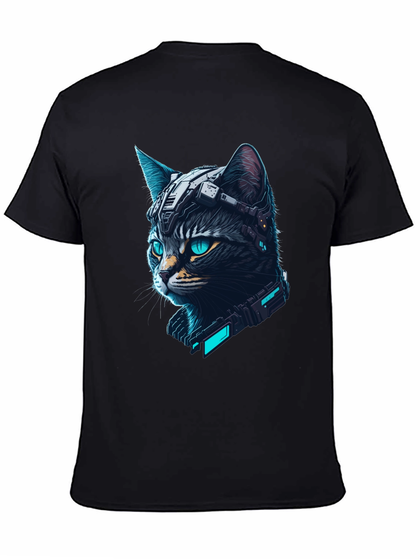 Cyberpunk Cat T-Shirt - Futuristic Feline Tee