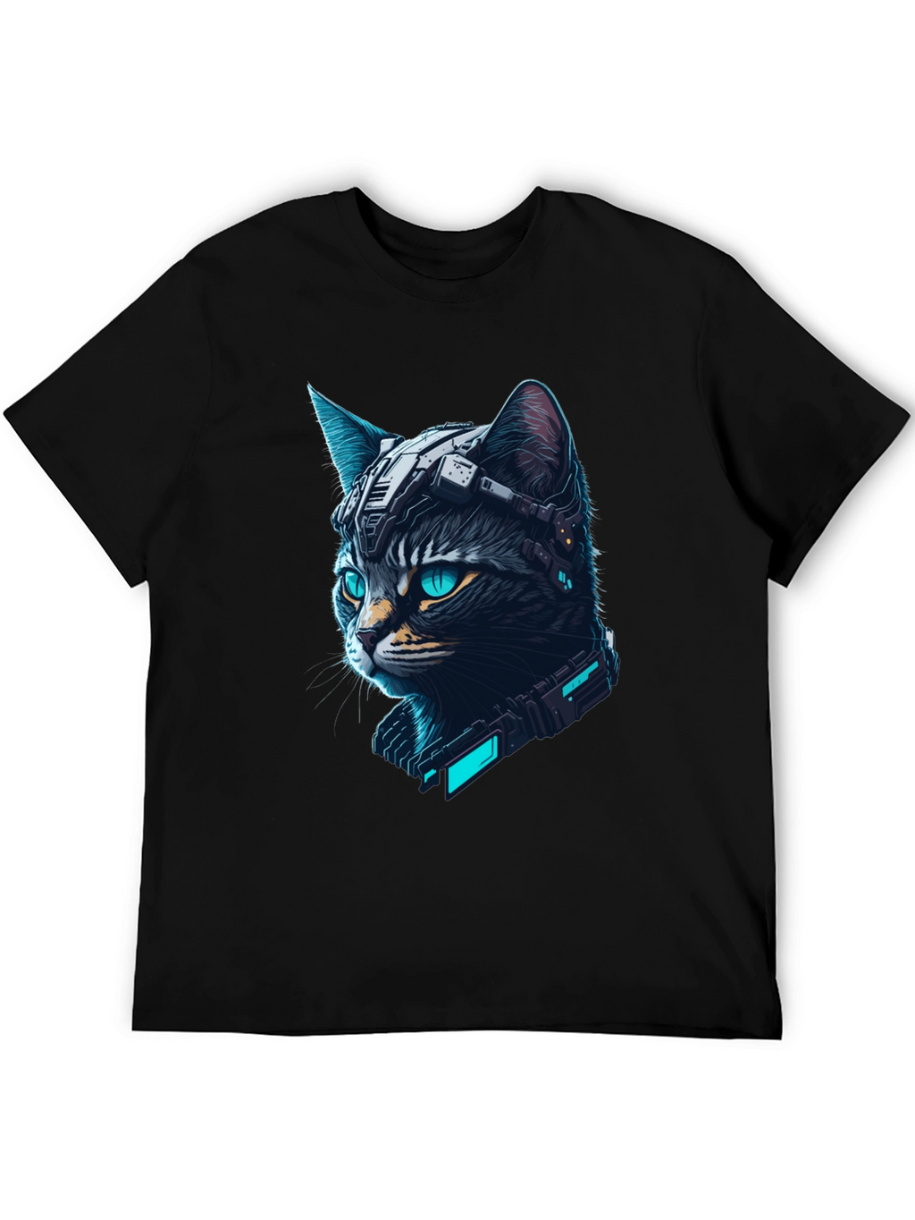 Cyberpunk Cat T-Shirt - Futuristic Feline Tee