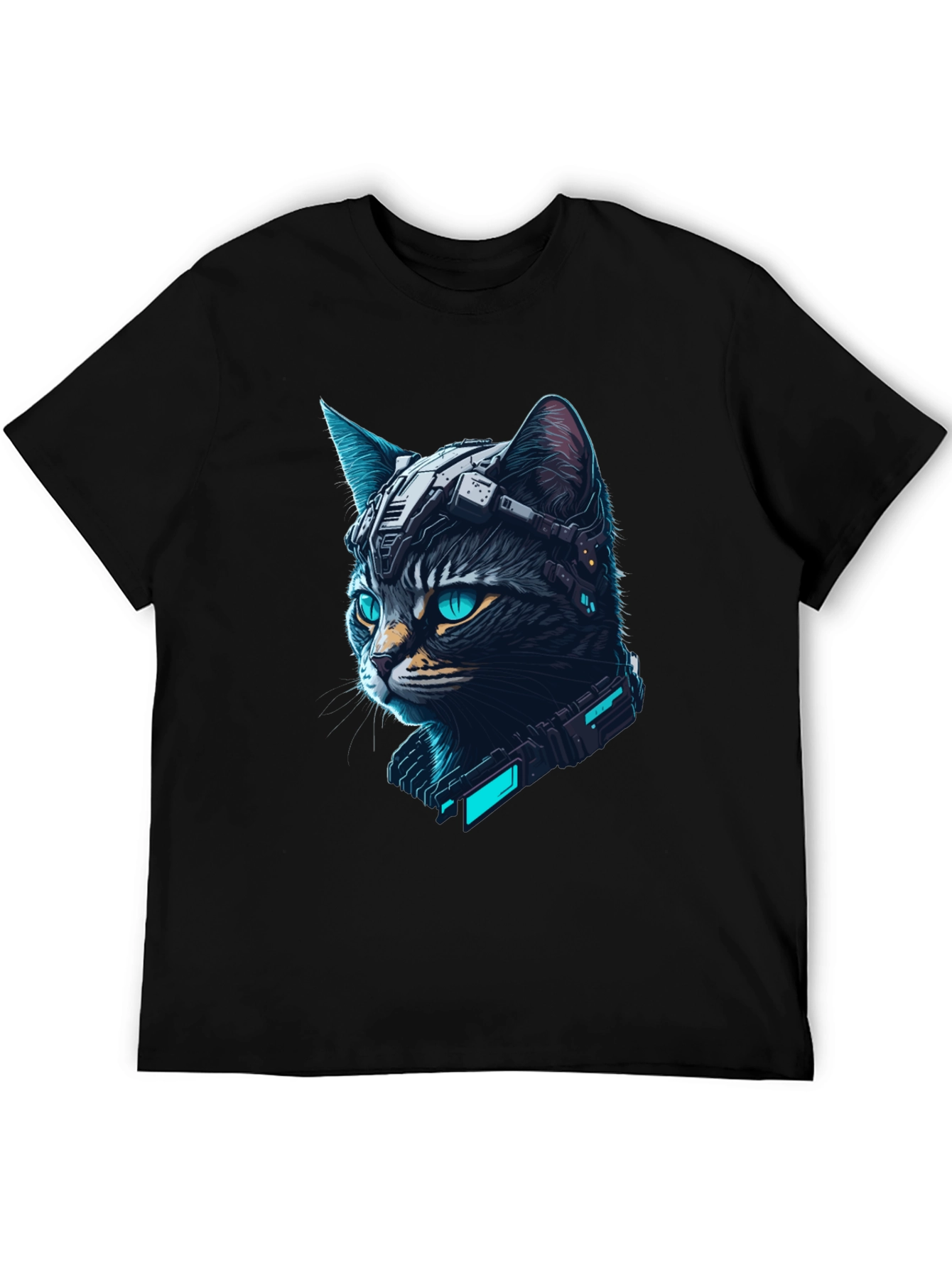 Cyberpunk Cat T-Shirt - Futuristic Feline Tee