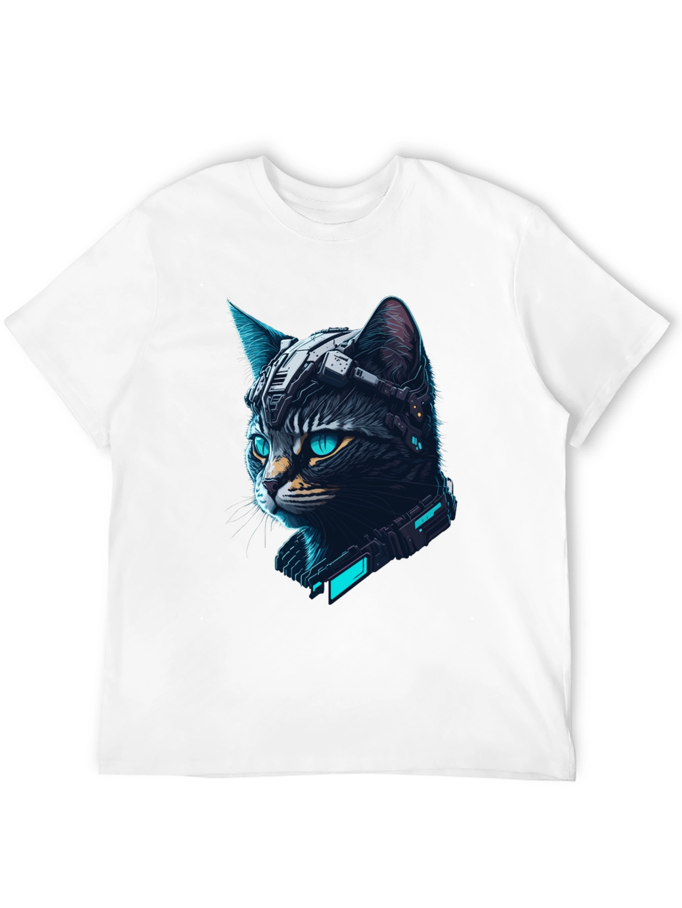 Cyberpunk Cat T-Shirt - Futuristic Feline Tee