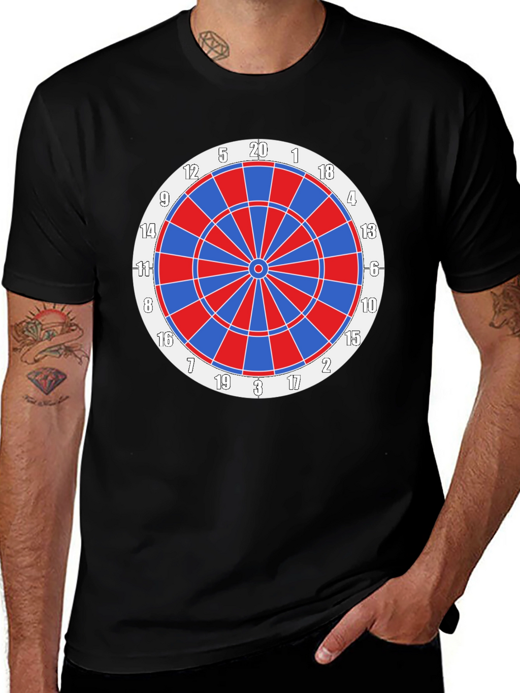 Dartboard Graphic Tee - Black Cotton Blend