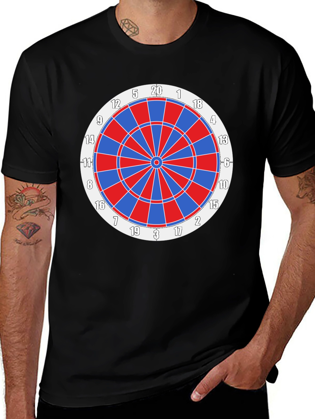 Dartboard Graphic Tee - Black Cotton Blend