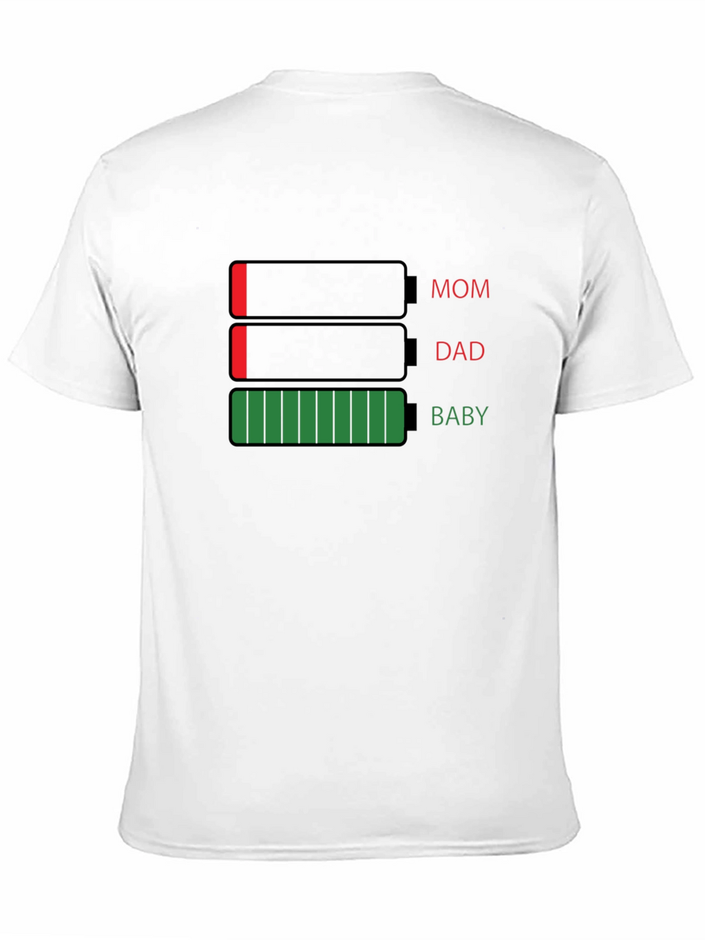 Battery Life Mom Dad Baby Black T-Shirt