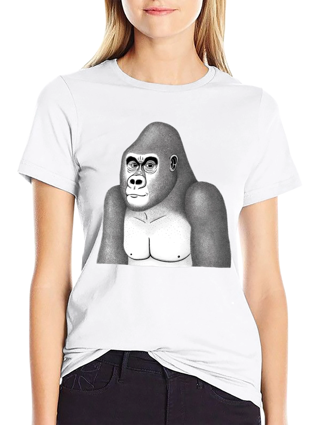 Gorilla Graphic T-Shirt - Black Cotton Blend