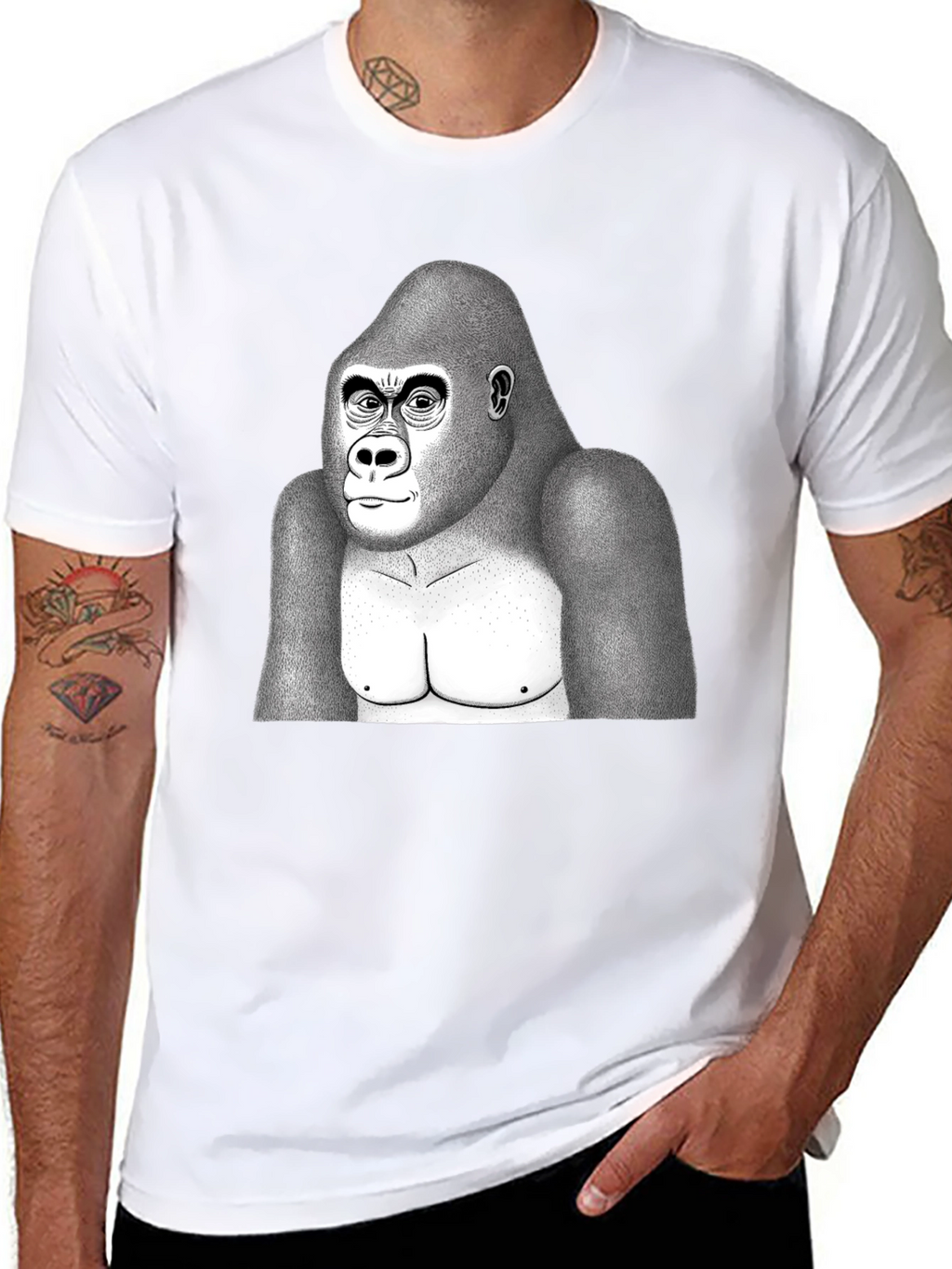 Gorilla Graphic T-Shirt - Black Cotton Blend