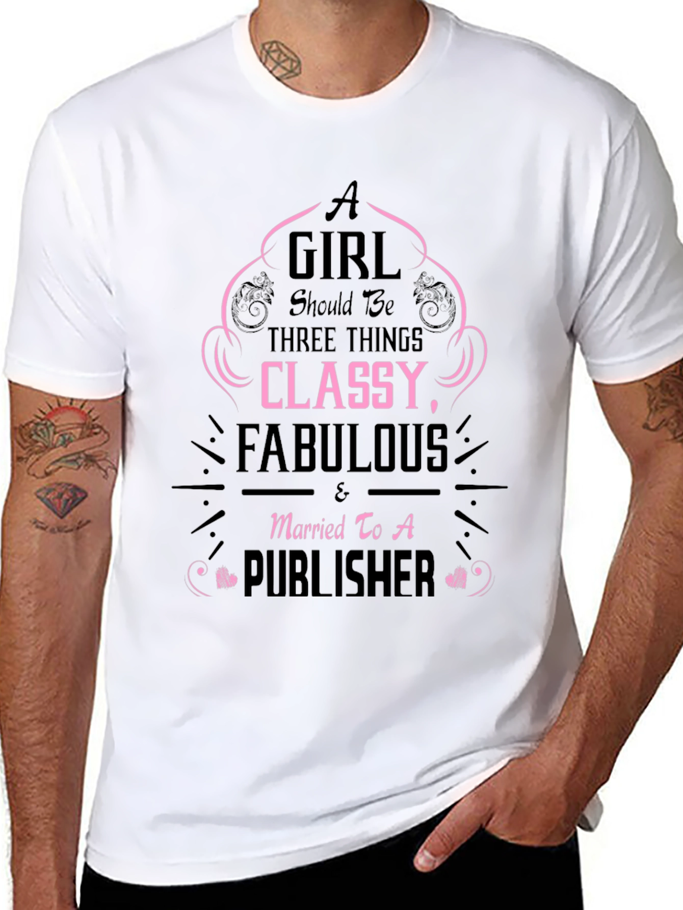Classy Fabulous & Married To A Publisher Black T-Shirt