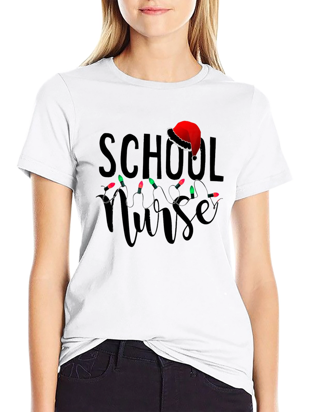 School Nurse Christmas Lights T-Shirt