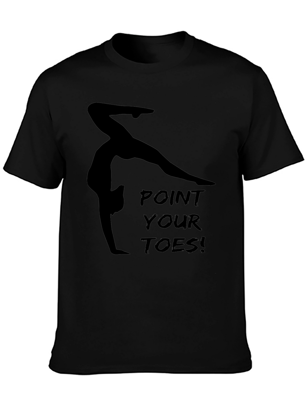 Gymnast Point Your Toes Black Graphic Tee