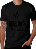 Good Day Start With Coffee Black Tee Shirt