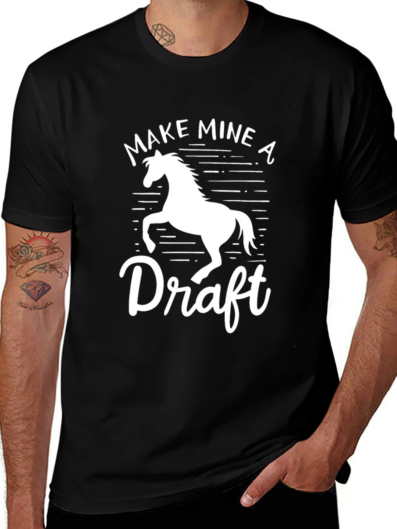Make Mine a Draft T-Shirt Horse Lover Tee