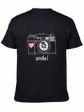 Smile Camera Graphic Tee - Black