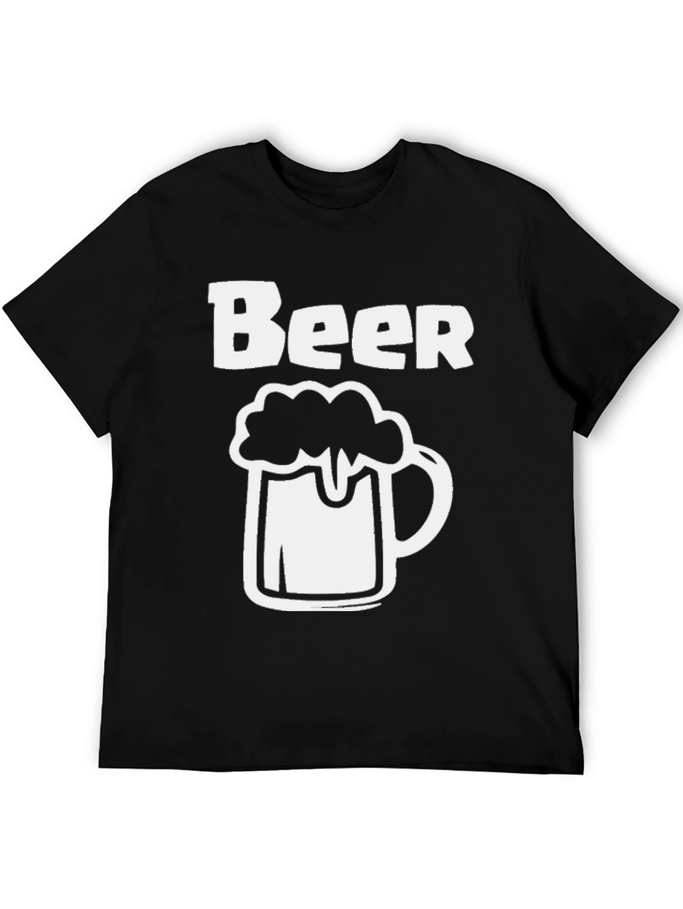 Beer Mug Graphic T-Shirt - Black Casual Tee