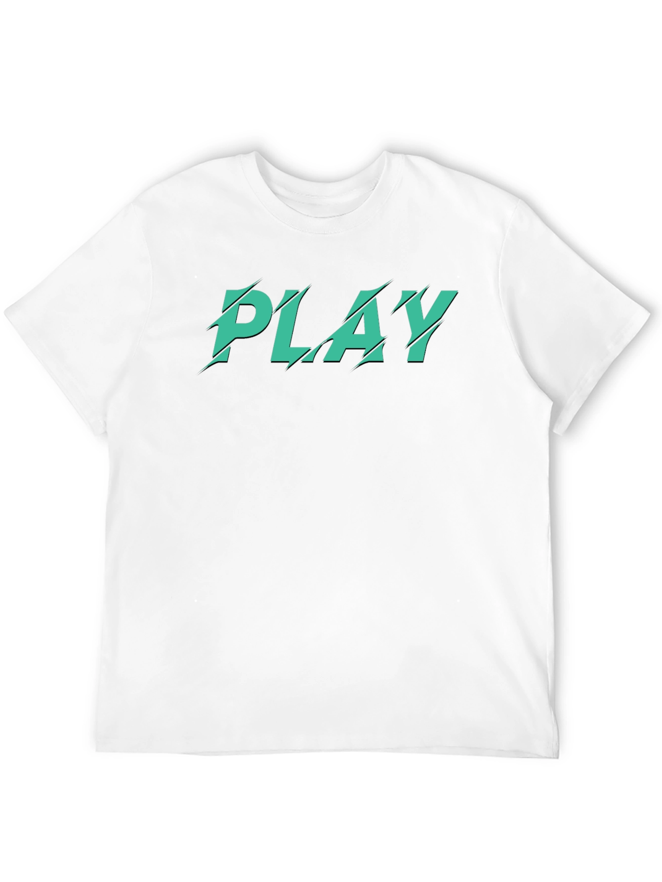 Mens Black T-Shirt with Green PLAY Graphic