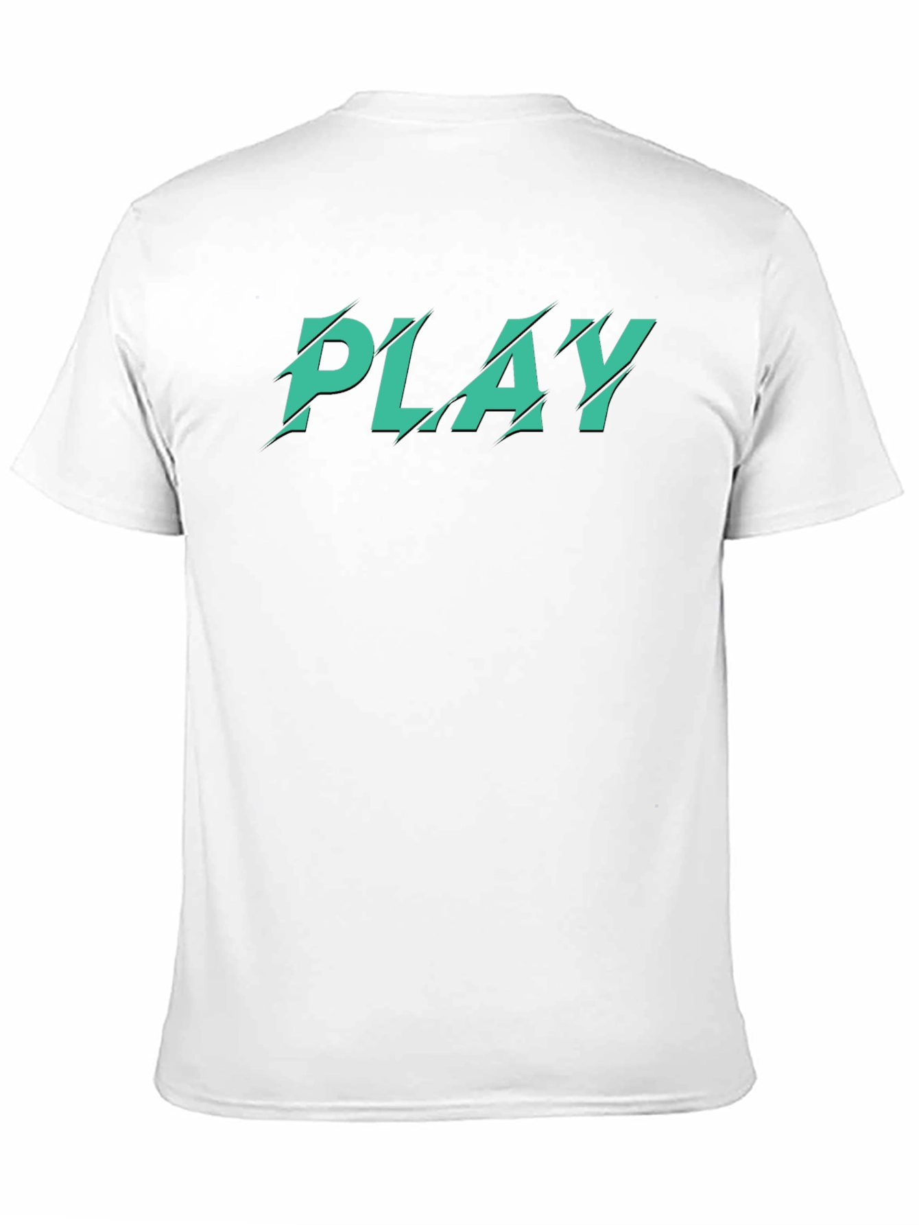 Mens Black T-Shirt with Green PLAY Graphic