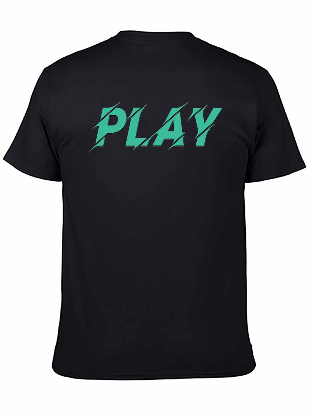 Mens Black T-Shirt with Green PLAY Graphic