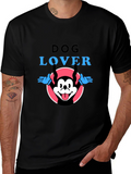 Dog Lover Graphic Tee - Cartoon Dog Design