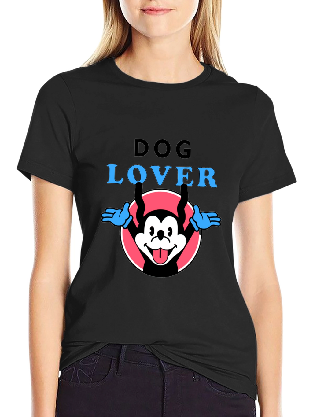 Dog Lover Graphic Tee - Cartoon Dog Design