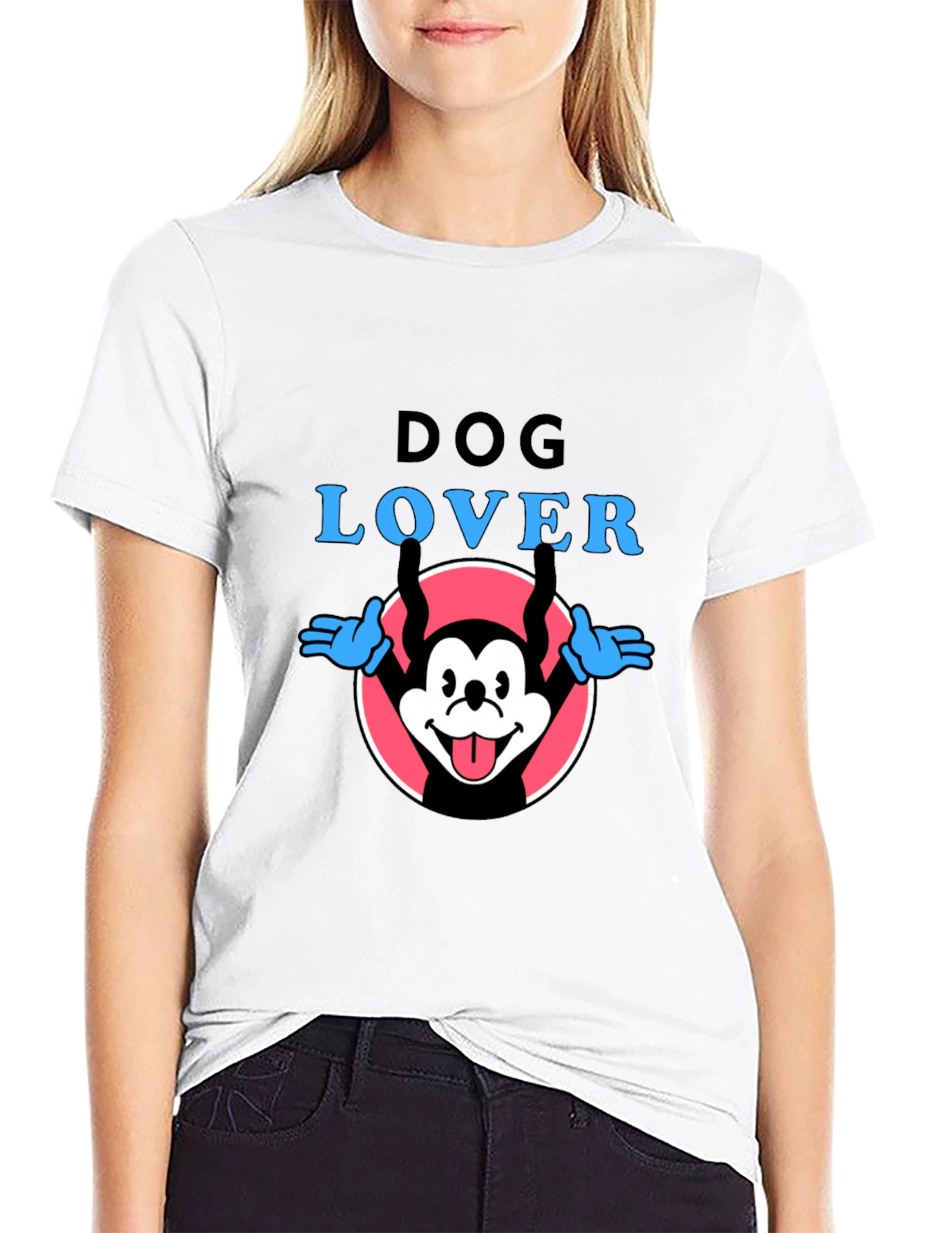 Dog Lover Graphic Tee - Cartoon Dog Design