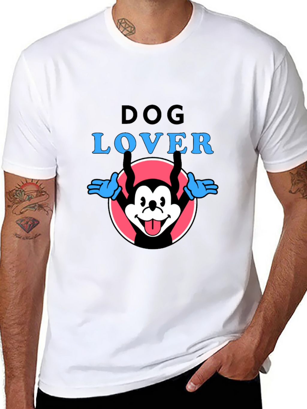 Dog Lover Graphic Tee - Cartoon Dog Design