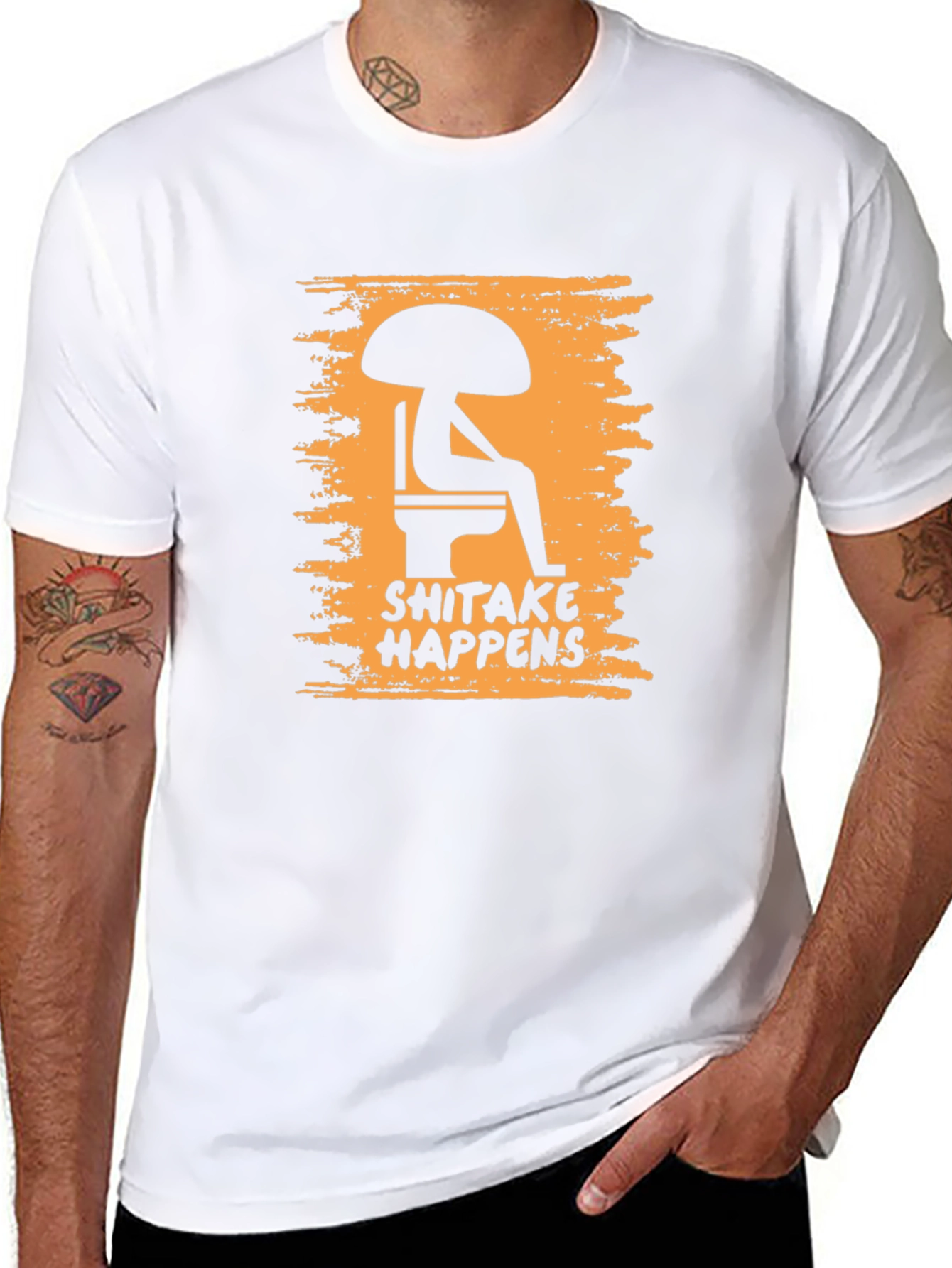 Shiitake Happens Funny Graphic Tee