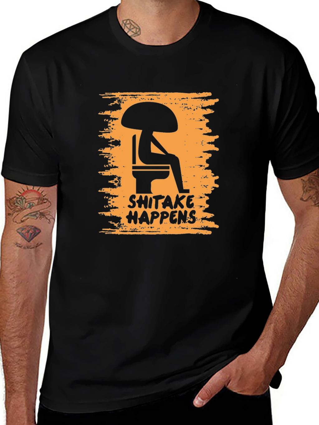 Shiitake Happens Funny Graphic Tee