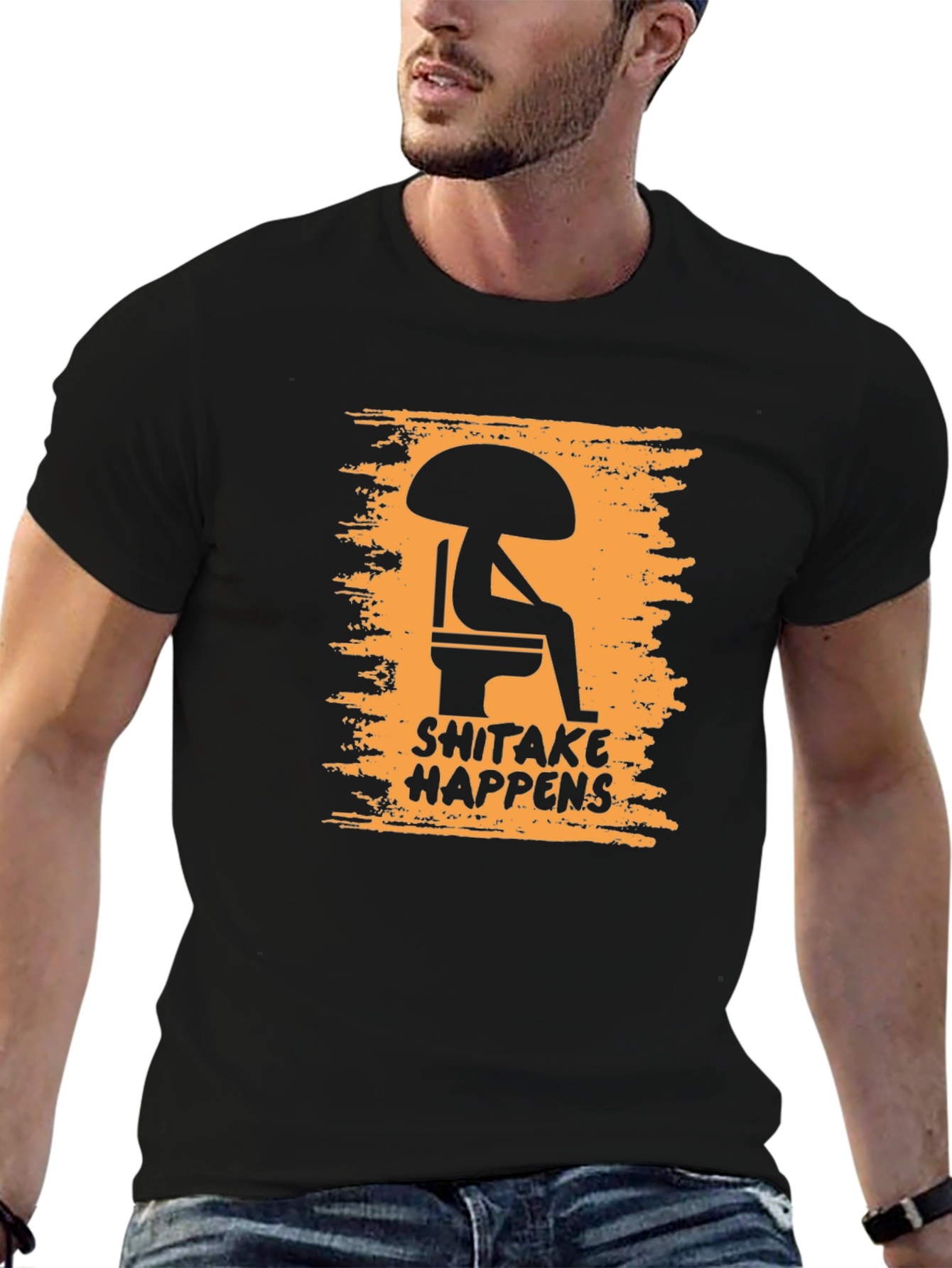 Shiitake Happens Funny Graphic Tee