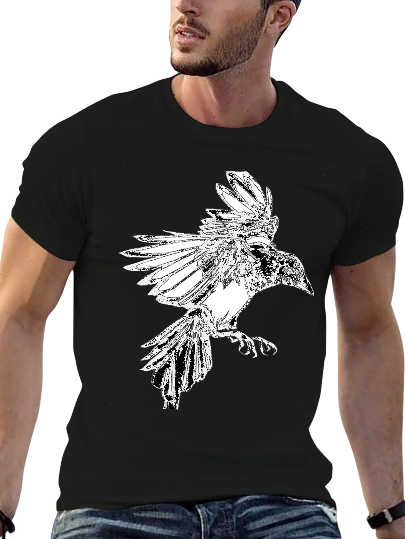 Raven Graphic Black T-Shirt