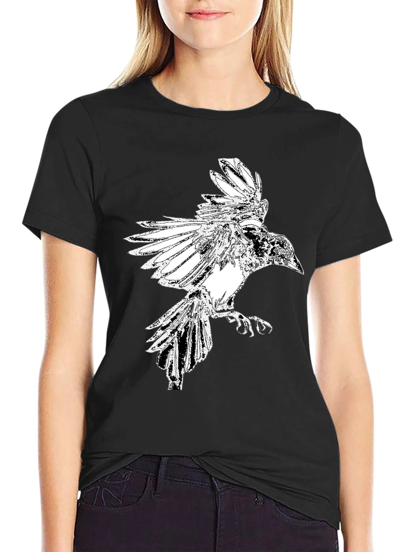 Raven Graphic Black T-Shirt