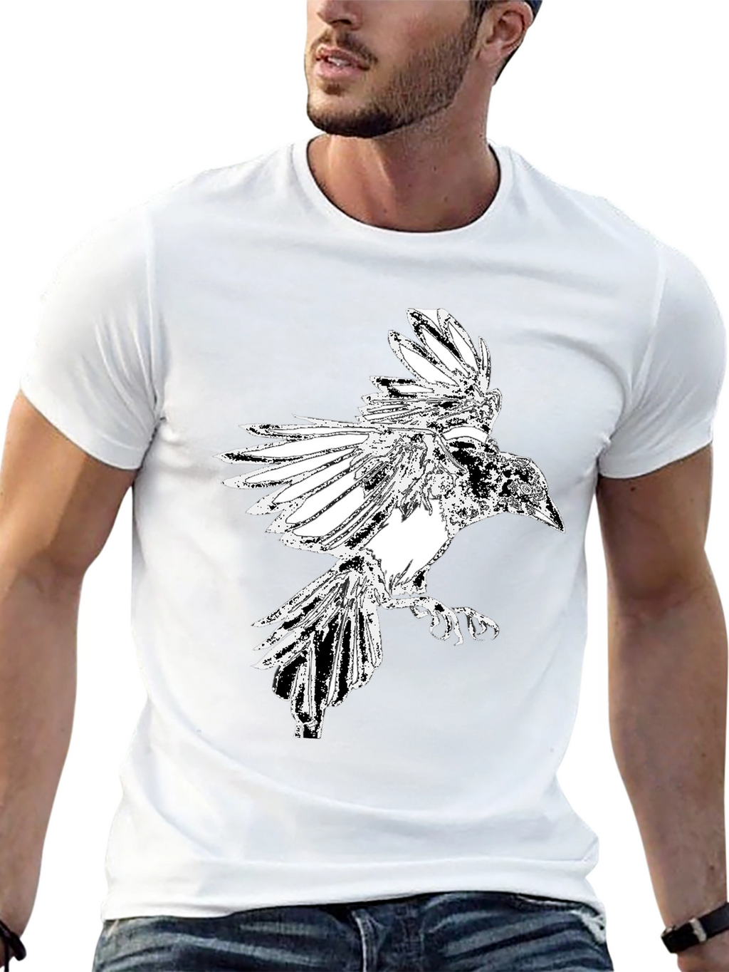 Raven Graphic Black T-Shirt