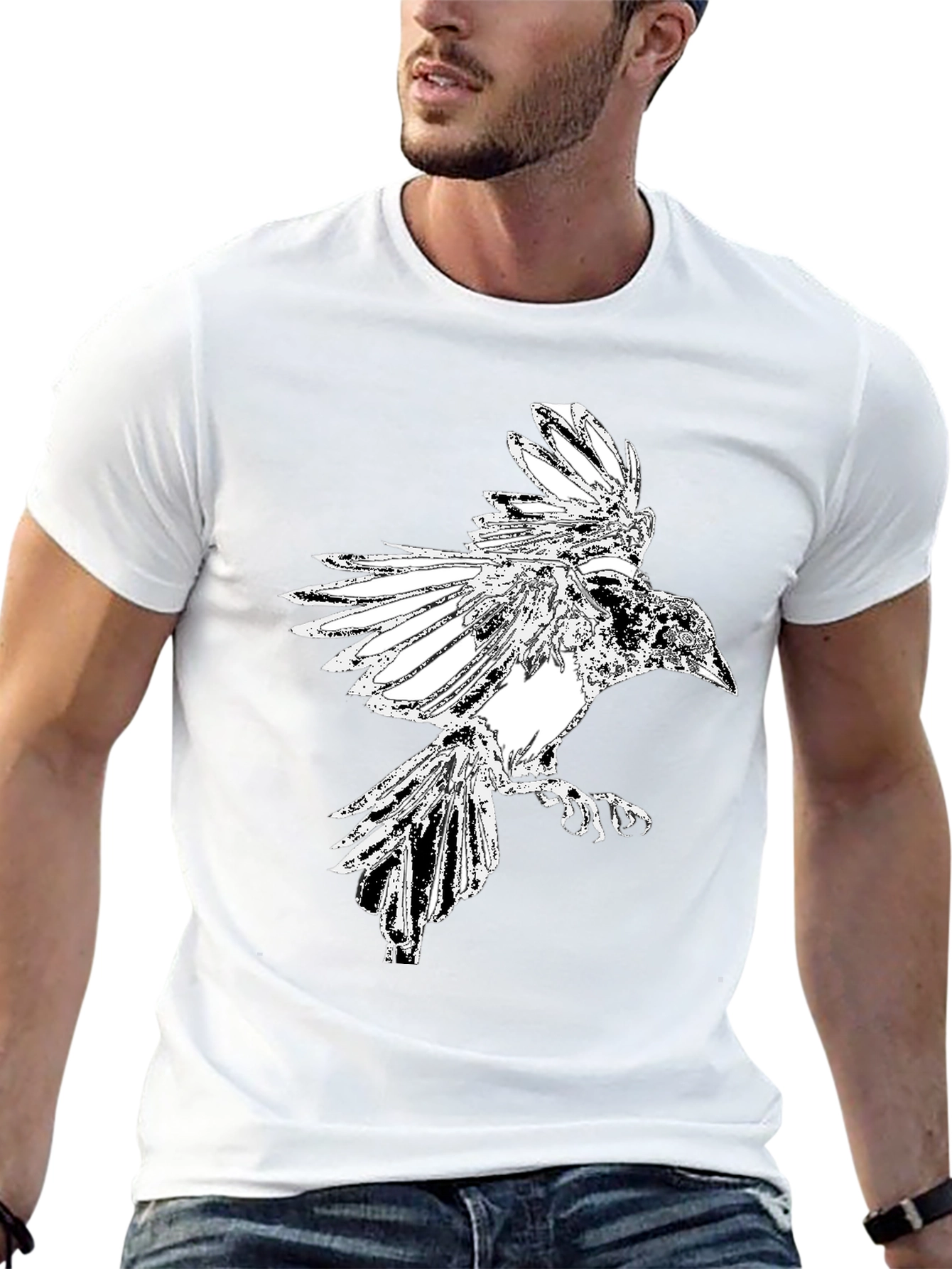 Raven Graphic Black T-Shirt