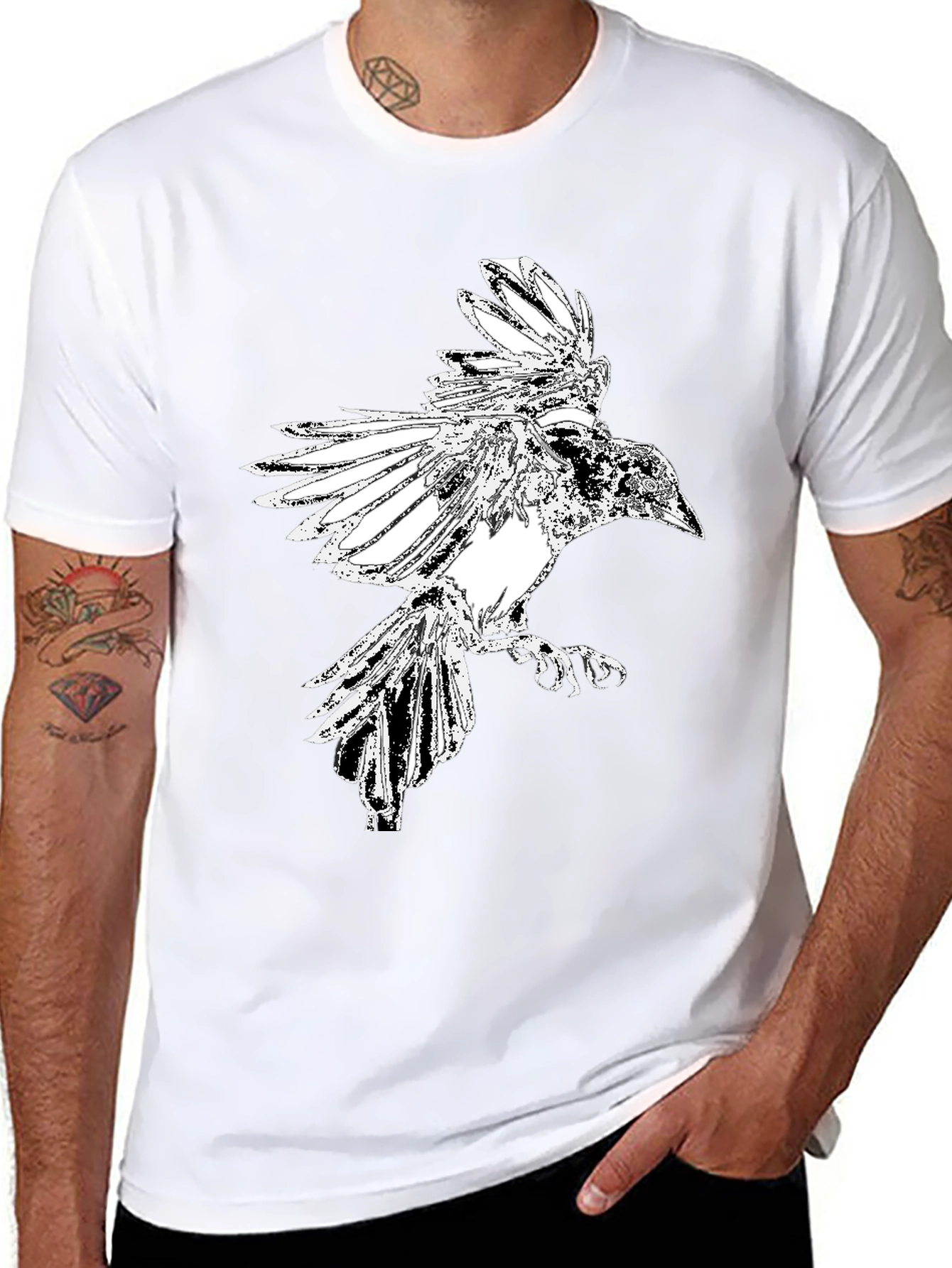 Raven Graphic Black T-Shirt