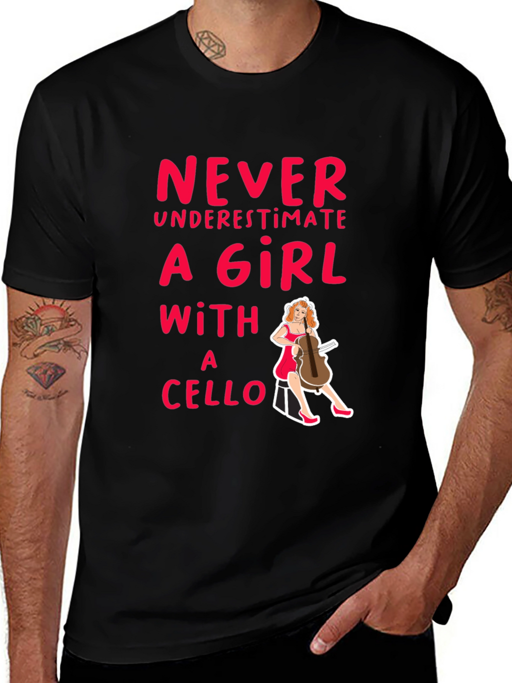 Never Underestimate a Girl with a Cello T-Shirt