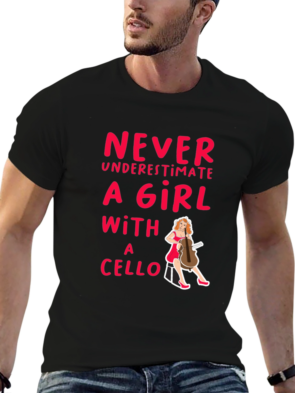 Never Underestimate a Girl with a Cello T-Shirt