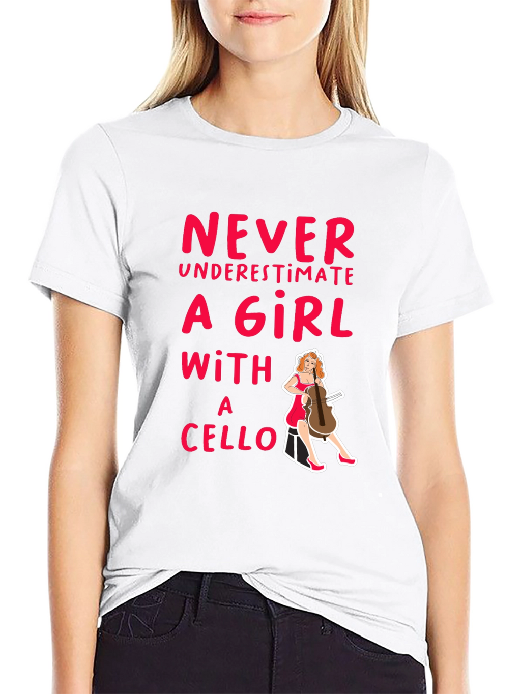 Never Underestimate a Girl with a Cello T-Shirt