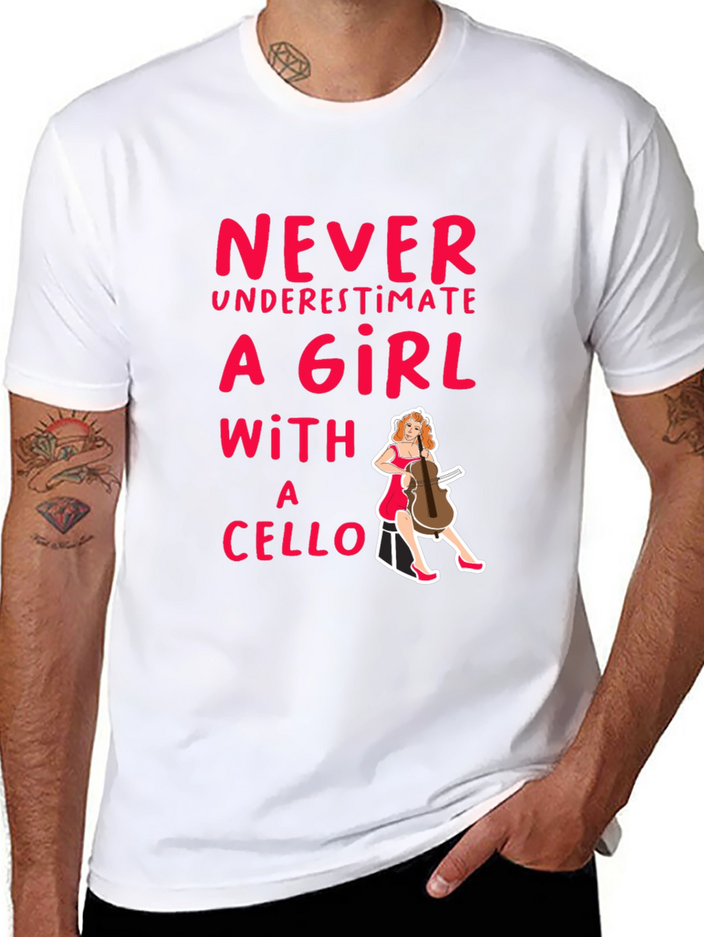 Never Underestimate a Girl with a Cello T-Shirt