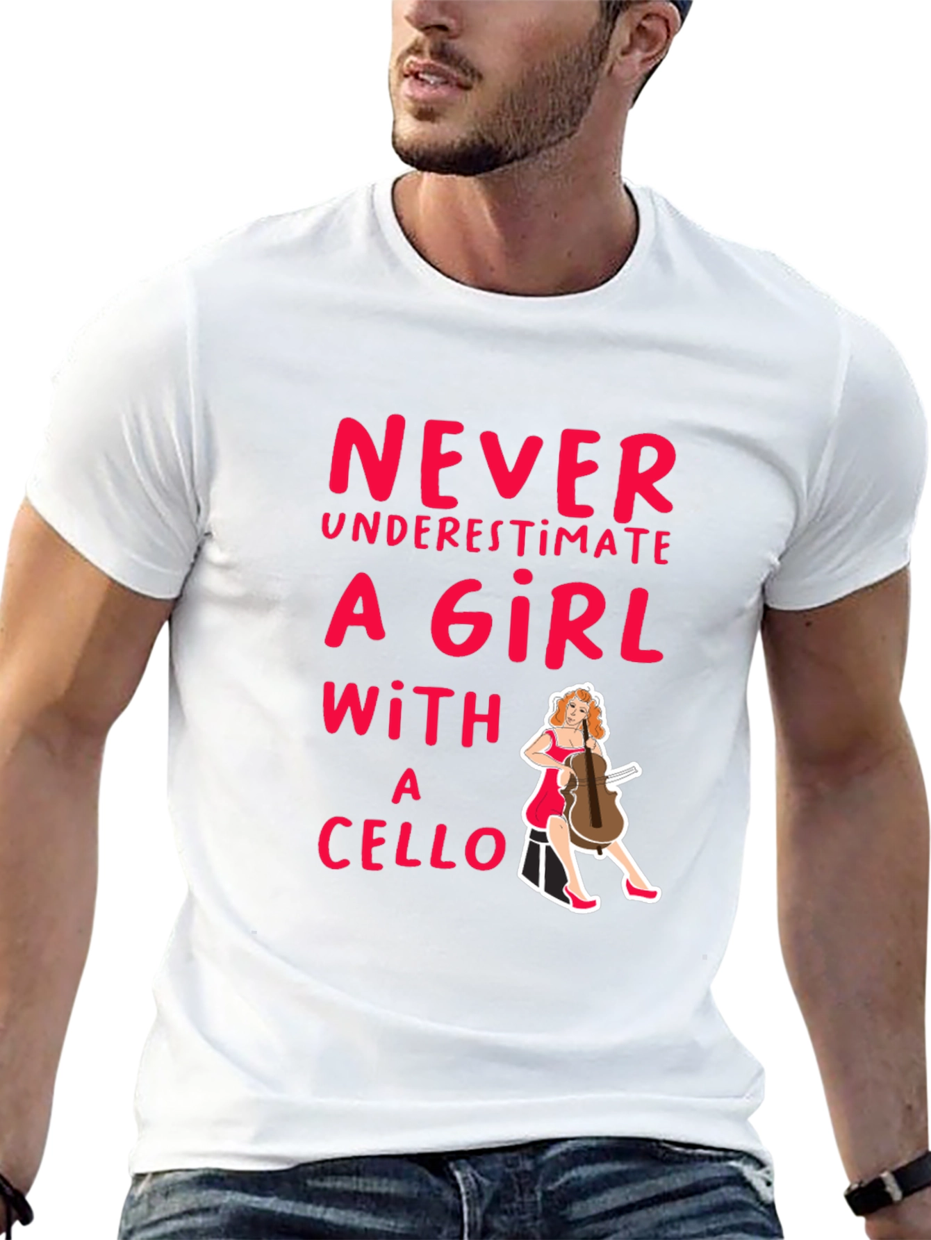 Never Underestimate a Girl with a Cello T-Shirt